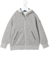 Familiar Zipped Cotton Hoodie In Grey