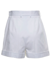 DOLCE & GABBANA WHITE COTTON GABARDINE SHORTS