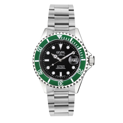 Gevril Wallstreet Automatic Black Dial Mens Watch 4852a In Black / Green