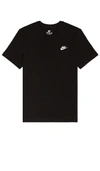 Nike Short-sleeved Swoosh T-shirt In Black & White