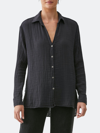 Michael Stars Gauze Button Down Top In Grey