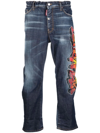 Dsquared2 Dark Clean Wash Big Brother Jeans With Print In Blue
