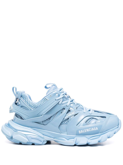 Balenciaga Track Logo-detailed Mesh And Rubber Sneakers In Blue