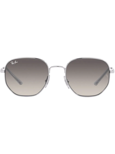 Ray Ban Rb3682 Geometric-frame Metal Sunglasses In Silver-tone
