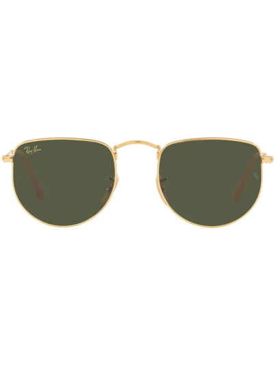 Ray Ban Gold Elon Sunglasses In Grün