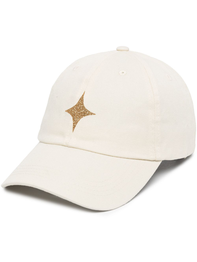 Madison.maison Star Print Cap In Weiss
