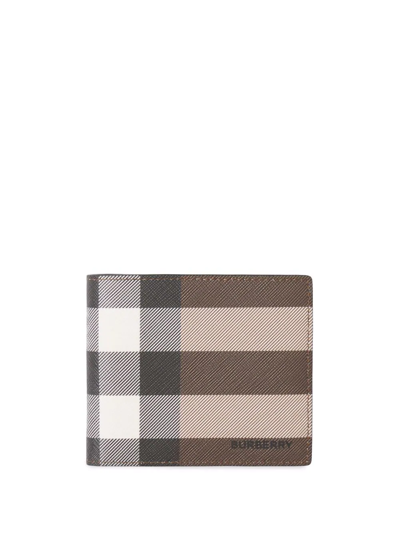 Burberry Check-pattern Wallet In Braun