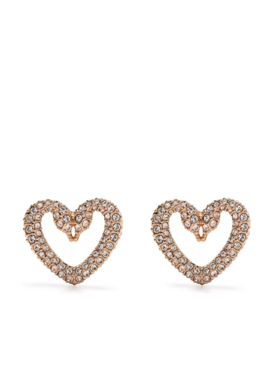 Swarovski Una Crystal-heart Stud Earrings In Rosa