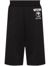 Moschino Logo-print Slip-on Track Shorts In Schwarz