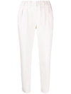 Brunello Cucinelli High-waisted Cropped Trousers In Nude