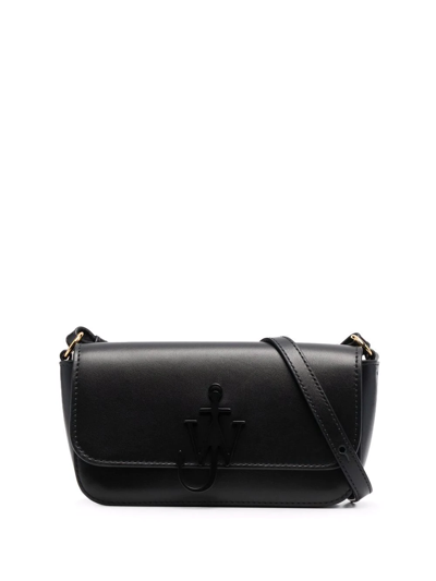 Jw Anderson Anchor Chain Baguette Shoulder Bag In Schwarz