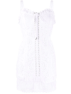 Dolce & Gabbana Short Dress With Openwork Embellishment In Weiss