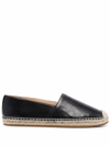 Coach Carley Perforated Leather Espadrilles In Black