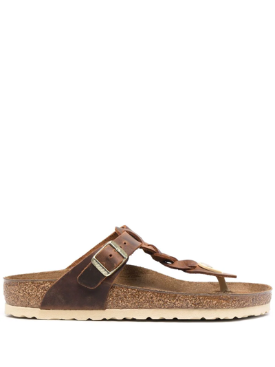 Birkenstock Braid-detail Sandals In Braun