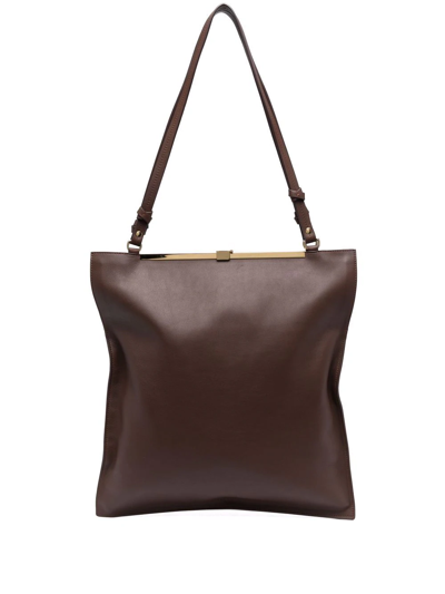 Aeron Nona Leather Shoulder Bag In Braun