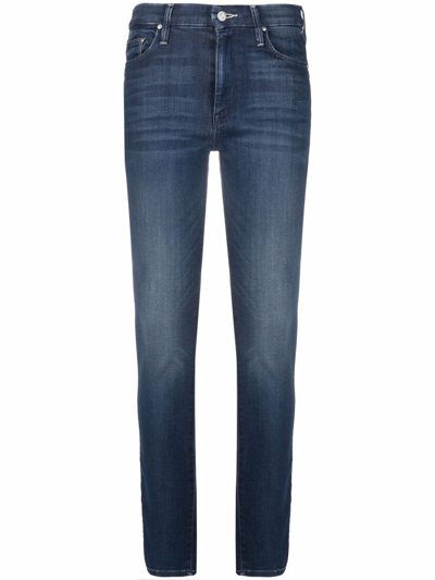 Mother M Logo-embroidered Skinny Jeans In Blue