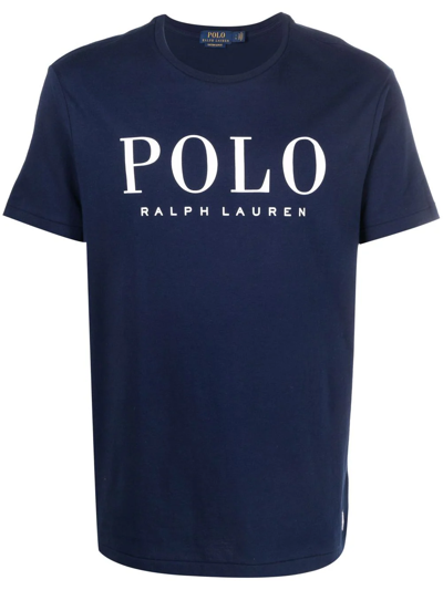 Polo Ralph Lauren Logo-print Regular-fit Cotton-jersey T-shirt In Navy