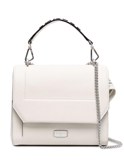 Lancel Leather Tote Bag In White