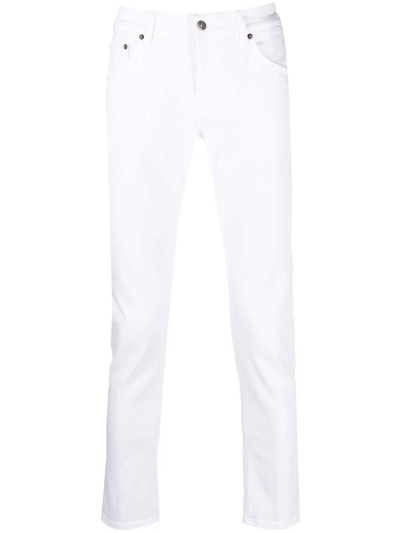 Dondup Bleached Straight-leg Jeans In White