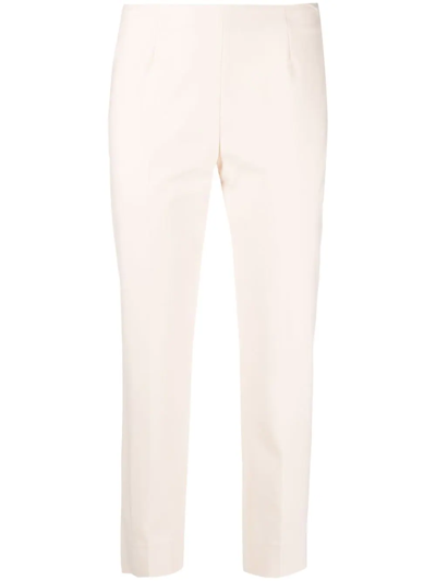 Peserico Mid-rise Cropped Trousers In Nude