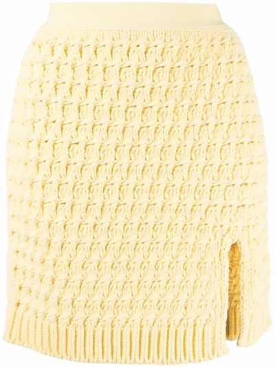 Bottega Veneta High-waisted Knitted Skirt In Yellow