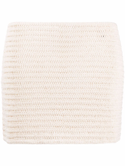 Magda Butrym Crochet Mini Skirt In Nude