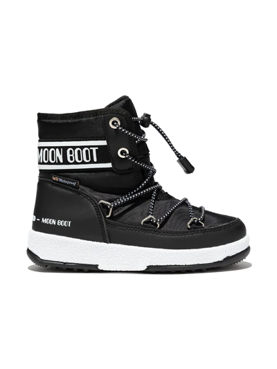 Moon Boot Kids' Black Lace-up Padded Snow Boots