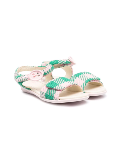 Camper Kids' Twins Checked Sandals In Pink
