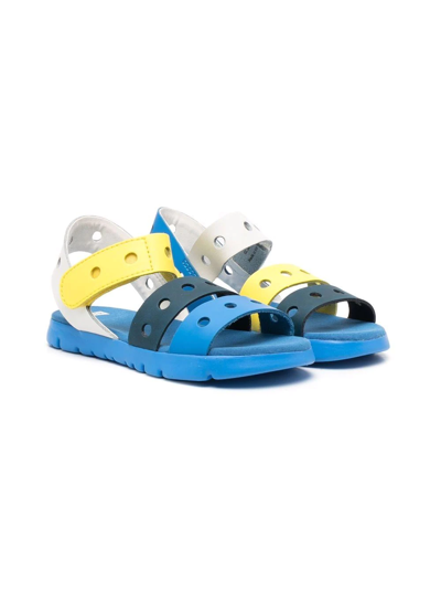 Camper Kids' Twins Leather Sandals In Blue