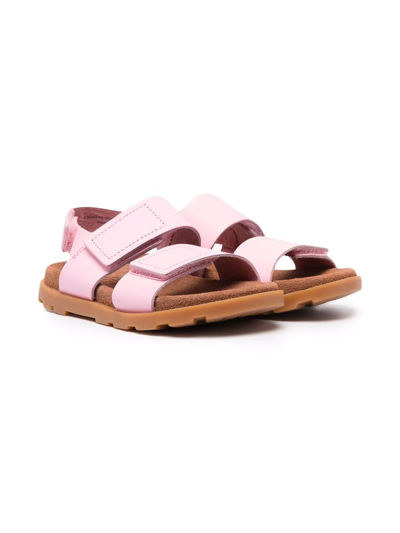 Camper Kids' Brutus Touch-strap Leather Sandals In Pink