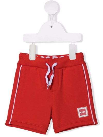 Bosswear Babies' Logo-patch Track Shorts In Red