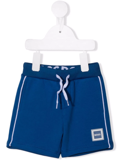 Bosswear Babies' Logo-patch Track Shorts In Blue