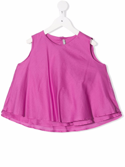 Il Gufo Kids' Double-layer Cotton Tank Top In Pink