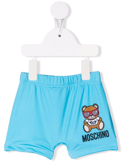 Moschino Babies' Logo-print Swim Shorts In Blue
