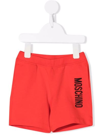 Moschino Babies' Logo-print Cotton Shorts In Red