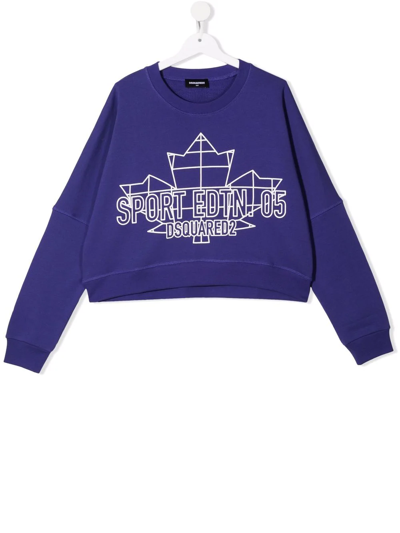 Dsquared2 Teen Logo Sweatshirt In Purple