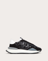 Valentino Vlogo Signature Lace & Suede Sneaker In Black/pastel Gray/stone