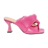 Jw Anderson Chain Twist Faux Leather Mules In Fuchsia