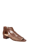 Bella Vita Holden Womens Leather Caged Gladiator Sandals In Camel Burnished Leather