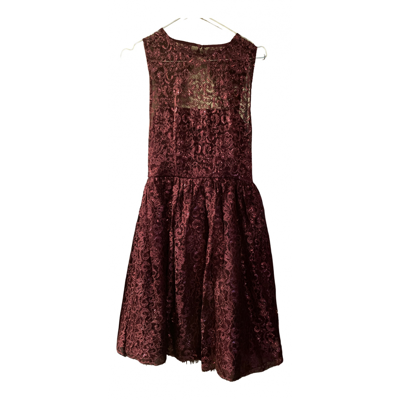 Pre-owned Alice And Olivia Dress In Burgundy