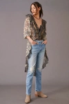 Mother The Huffy Skimp Ripped Straight Leg Jeans In Blue