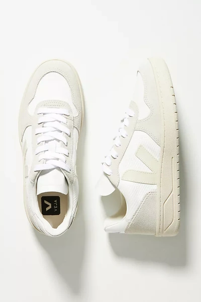 Veja V-10 Lace-up Sneakers In Extra White