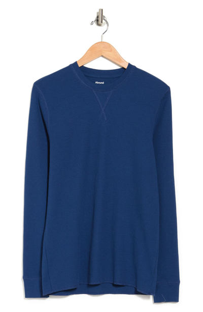 Abound Crew Neck Long Sleeve Thermal Top In Blue Estate
