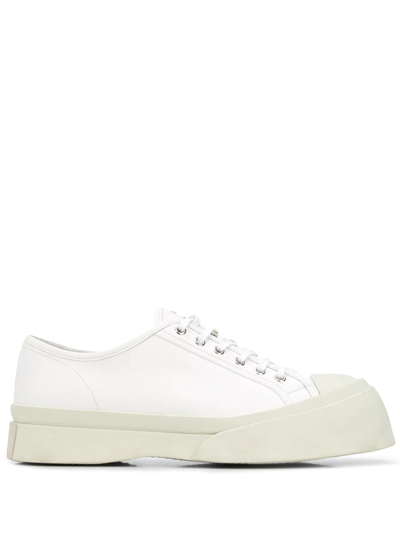 MARNI PABLO LEATHER FLATFORM SNEAKERS