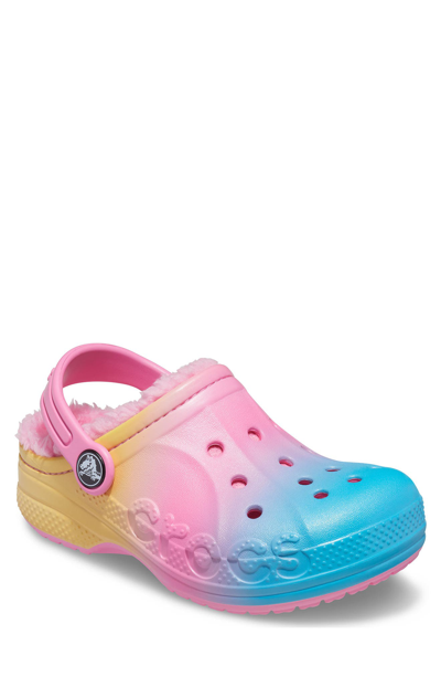 CROCS BAYA PRINTED FAUX FUR LINED CLOG 