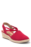 Lifestride Katrina Espadrille Slingback Wedge Pump In Red