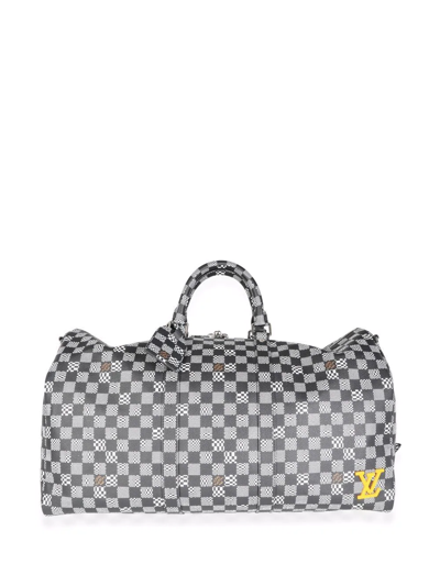 Pre-owned Louis Vuitton  Keepall 50 Bandouliere Holdall Bag In Black