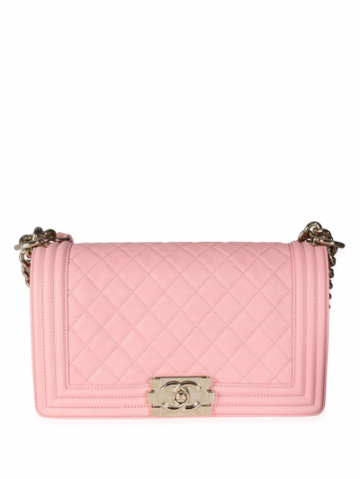 Pre-owned Chanel Medium Boy Shoulder Bag In Pink