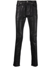 Purple Brand Coated-finish Bootcut Jeans In Black