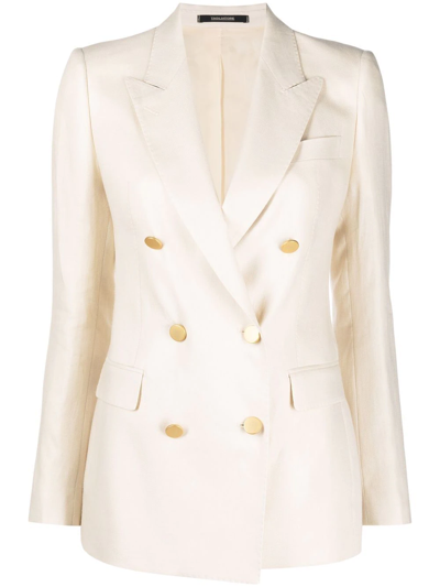 Tagliatore Double-breasted Blazer Jacket In White